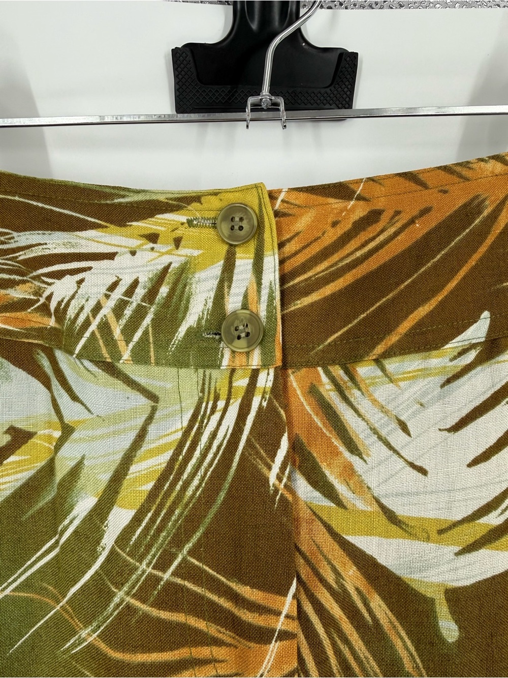 Harvé Benard Linen Blend Tropical Print Wrap Skirt 8 Resort Vacation Coastal - Picture 3 of 8